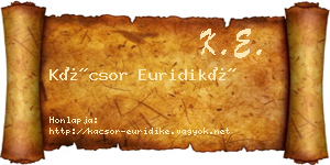 Kácsor Euridiké névjegykártya